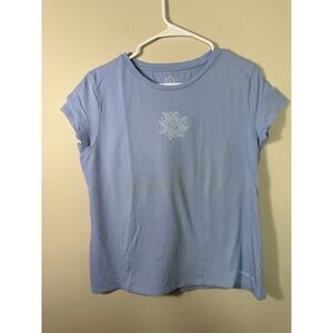 Life is Good Baby Blue Flower T Shirt Size XL